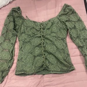 Lace floral print top